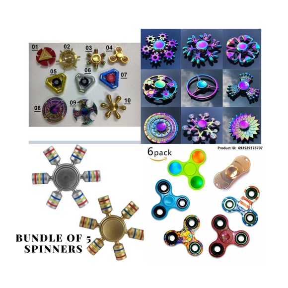 5 Pieces Of Nerdy Party Favor Fidget Spinners 🌸